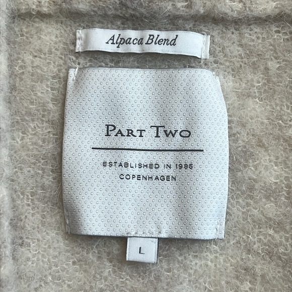 Part Two Alpaca Blend Long Button Costal Cardigan Cream/ Beige SZ L - Picture 4 of 6